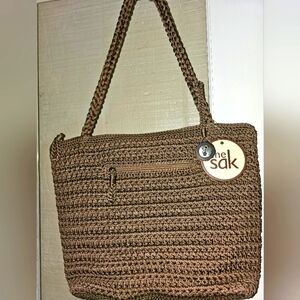 New The Sak Shoulder Handbag, brown, 11x15in